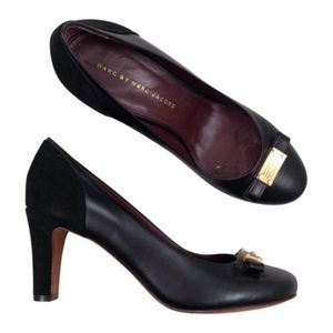 Marc by Marc Jacobs - Leather Suede Heel - Size 6 - Closed Toe - Gold Hardware